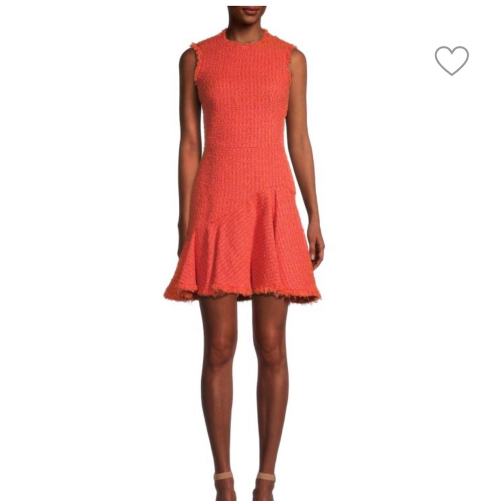 Alexander McQueen collection tweed mini dress boucle coral xs nwt